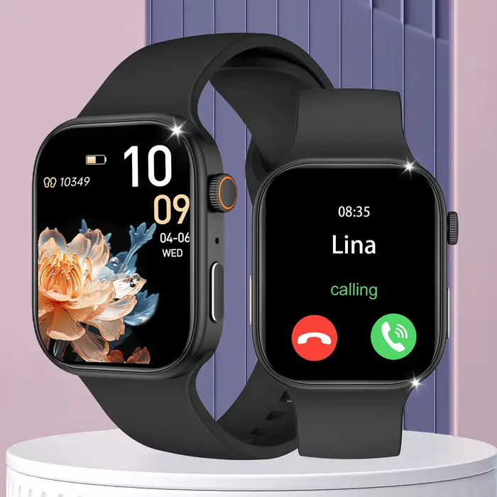 Montre intelligente avec écran HD de 2,02 pouces – Appels/cadranage sans fil, Notifications d'alarme