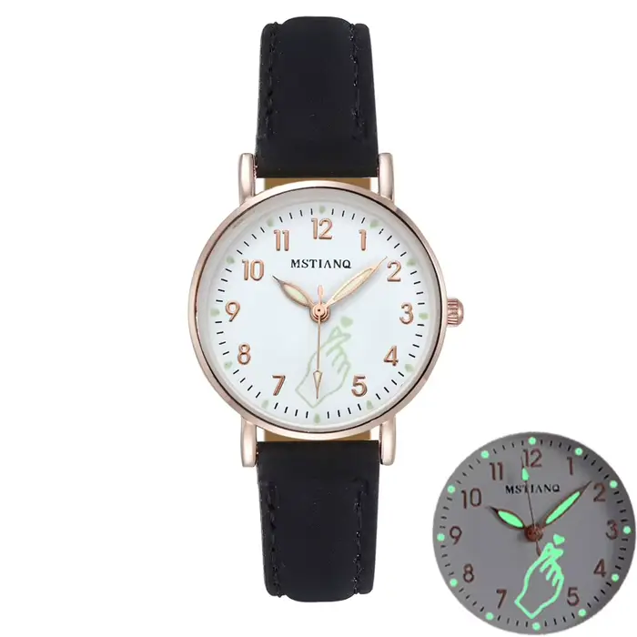 Montres lumineuses pour femmes, décontractées, petit cadran, doigt, cœur, mode filles, montres-brace