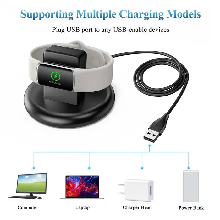 Station de Charge USB magnétique pour Fitbit Charge 5/Charge 6