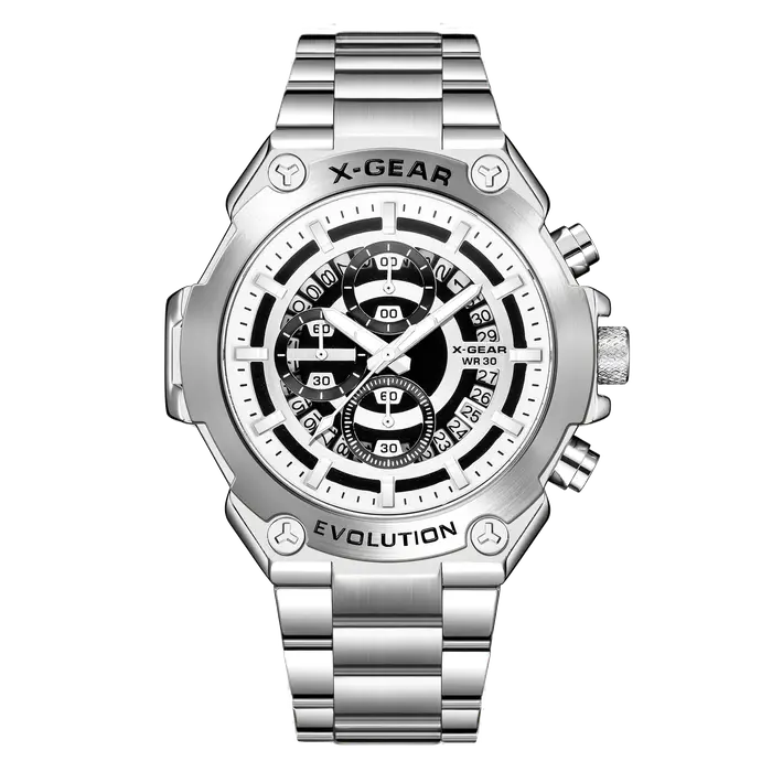 Montre pour homme X-GEAR, mouvement à quartz, bracelet en acier inoxydable, montre classique tendanc