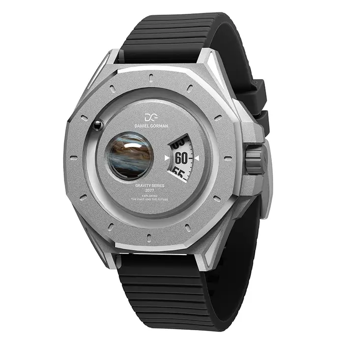 Daniel Gorman Gravity Series Jupiter Sport Montre pour homme Grande boîtier Quartz Bracelet en silicone étanche