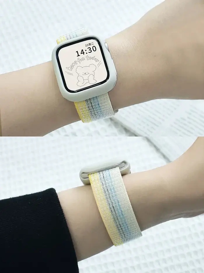 Bracelet à boucle en Nylon pour bracelets de montre Apple 49mm Ultra2 44mm 40mm 45mm 41mm 46-42mm