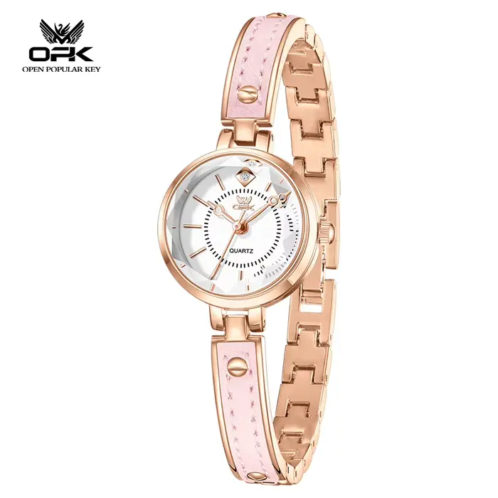 OPK 6089 Montre pour femme, élégante, tendance, étanche, bracelet en cuir, marque originale, montre-