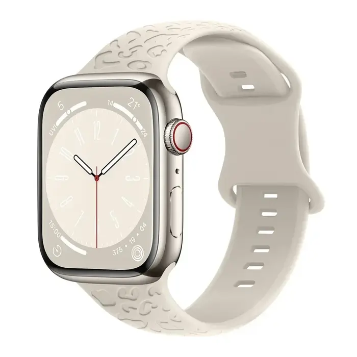Bracelet léopard gravé pour Apple Watch, bande ultra 2, bracelet en silicone, série 9, 8, 7, se, 3, 