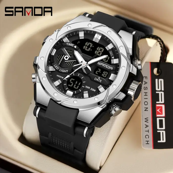 Montre-bracelet analogique tactique militaire pour homme G-Style, montre de sport de luxe résistante aux chocs pour homme