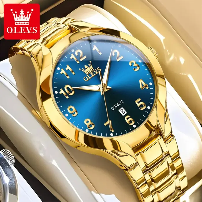 OLEVS 3650 Couple montres pour hommes femmes numéro échelle étanche Quartz robe montre-bracelet lumi