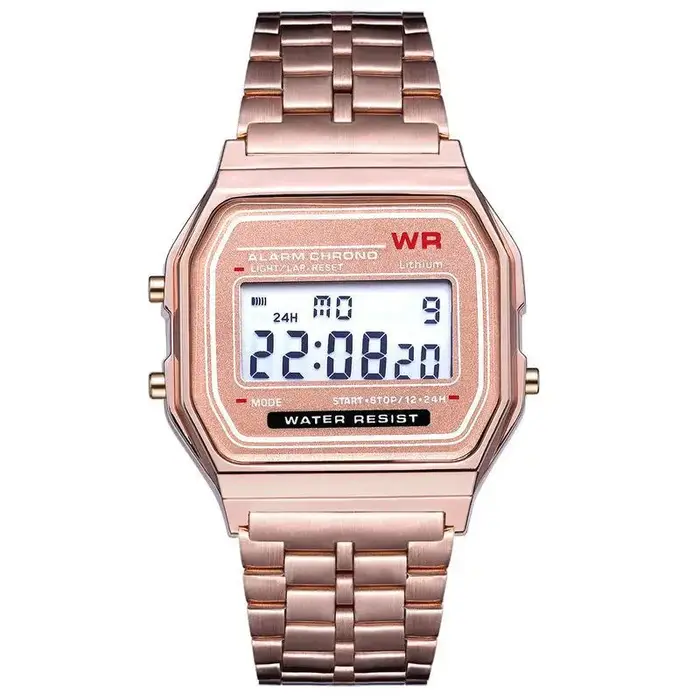 Femmes hommes unisexe montre or argent noir Vintage LED numérique sport militaire montres électronique
