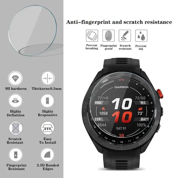 Protecteur d'écran pour montre intelligente Garmin approche S70 47mm/approche S70 42mm