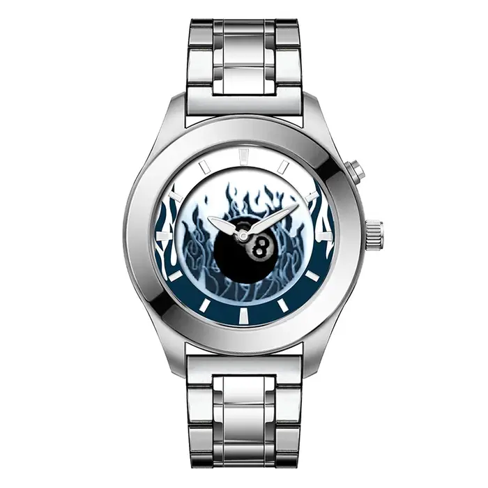 Montre millénaire rétro avec cadran à flamme dynamique