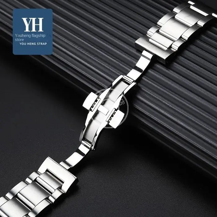 Bracelet de montre en acier à extrémité incurvée solide