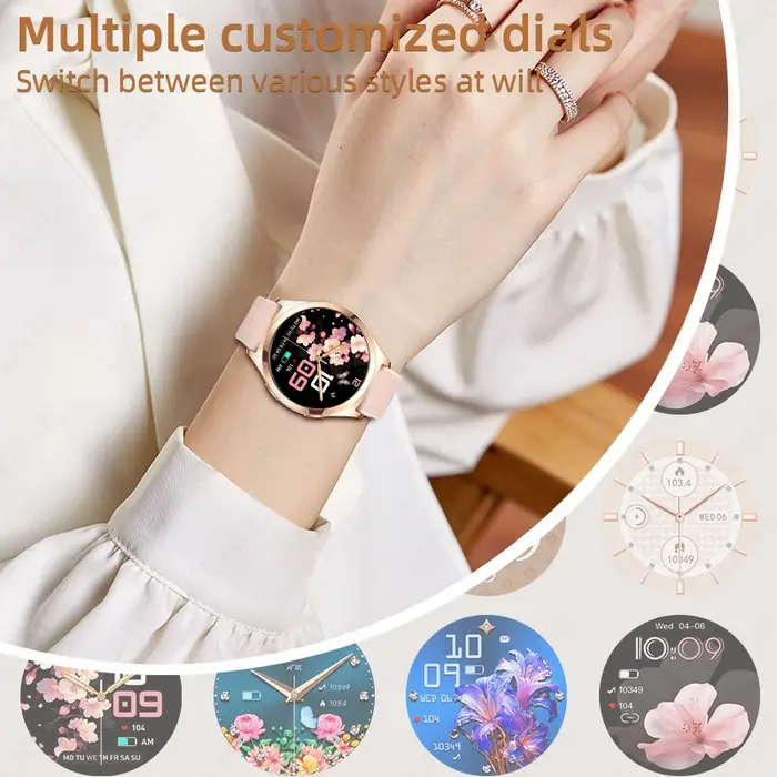 LIGE montre intelligente femmes répondre faire des appels 1.27 pouces Fitness Tracker