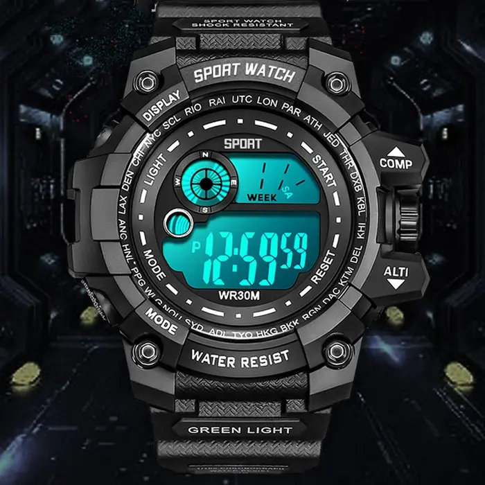 Montres numériques LED pour hommes, lumineuses, à la mode, étanches, pour hommes, date, horloge militaire, nouvelle collection