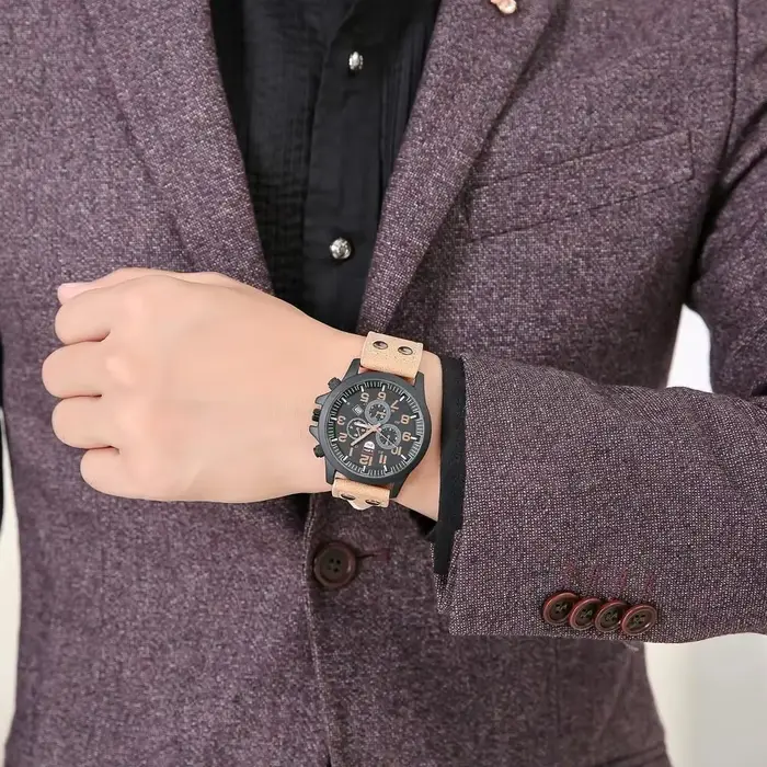 Montre de marque de luxe hommes montres de sport en cuir
