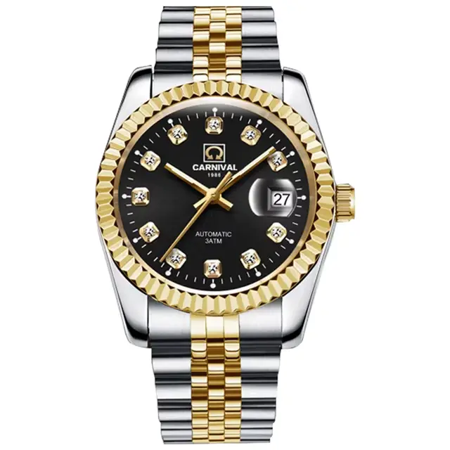 CARNAVAL-Montres mécaniques automatiques pour femmes, marque de luxe suisse, saphir, or 18 carats, d