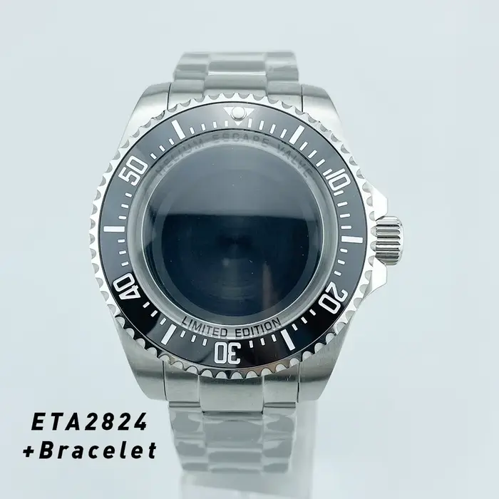 HQ 500m testé étanche 43.5mm hommage de la mer profonde grand boîtier de montre avec Bracelet adapté au mouvement ETA2824/NH35A solide 316L SS