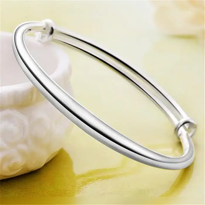 Bracelet en argent Sterling 925 pour femmes et hommes, à la mode, pour fête de mariage, mignon, fait à la main, bijoux tissés, brillant, réglable
