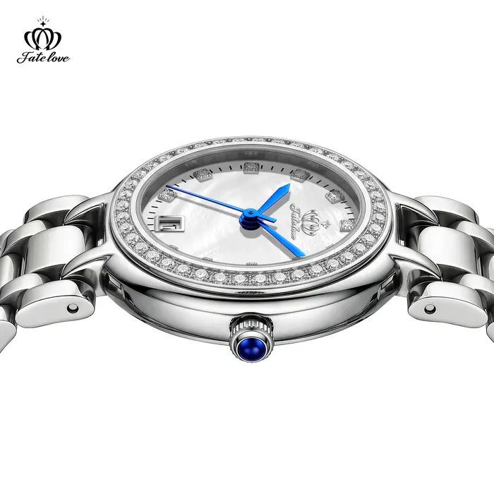 Montre étanche pour femme Fate Love, cadran circulaire, mouvement à quartz en nacre, design élégant, modèle 933