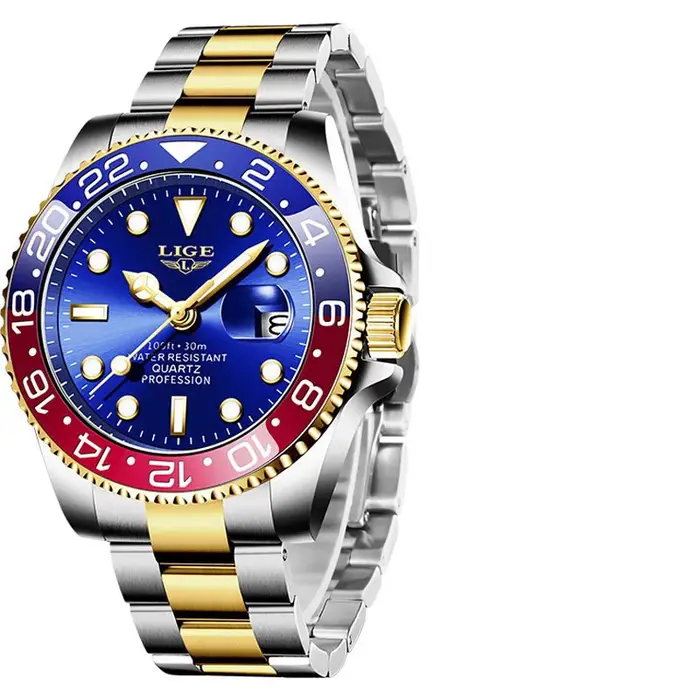 LIGE 2025 nouvelle montre pour hommes lumineux en acier inoxydable affaires quartz horloge de luxe montres étanches