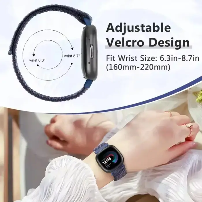 Bracelet en Nylon pour Fitbit Versa 4/Versa 3