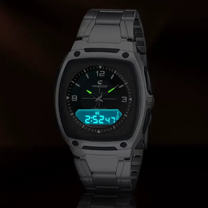 CHAXIGO 6137 mode montre pour hommes lumineux étanche calendrier réveil multi fonctionnel montres