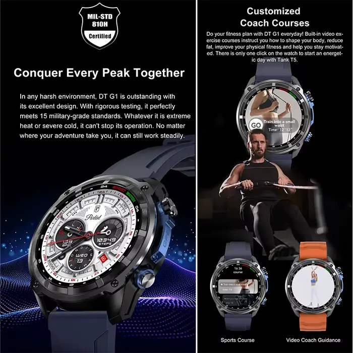 Montre connectée GPS 2026 avec carte hors ligne intégrée, étanche 3ATM, boussole militaire pour l'alpinisme en milieu sauvage, moniteur de fitness