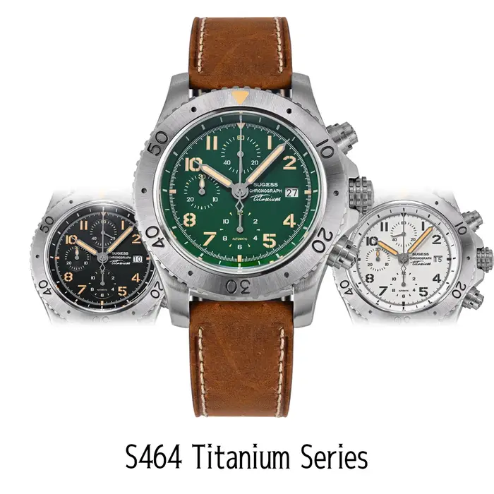 Sugess – montre chronographe en titane pour hommes