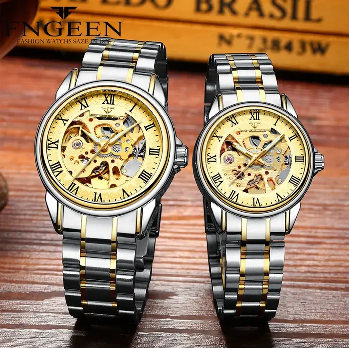 Montres mécaniques automatiques étanches pour hommes, horloge double face, creuse, marque de machines