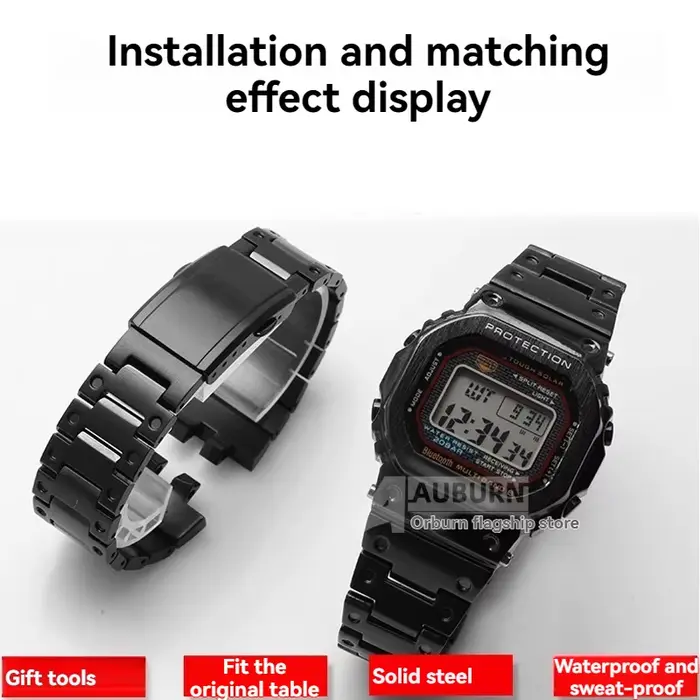 B5000 Mod kit boîte en acier inoxydable bracelet de lunette pour g-shock 3459 gmwb5000 kit
