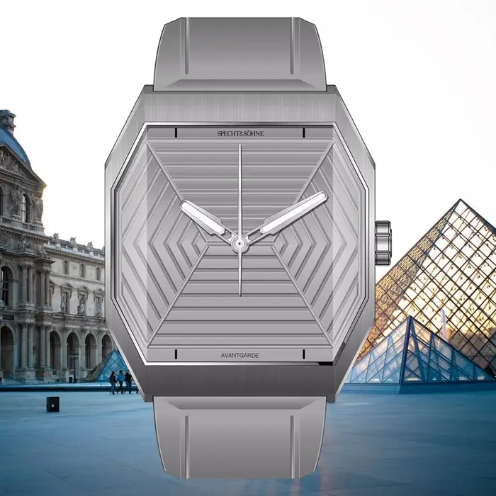 SpecPrint& Söhne-Montre carrée en acier inoxydable pour homme