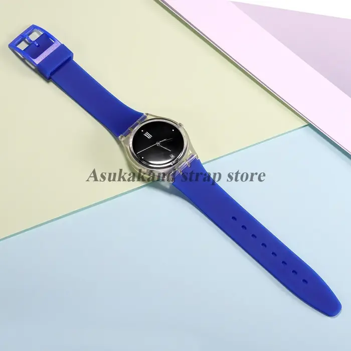 Bracelet de montre en Silicone rose pour Swatch