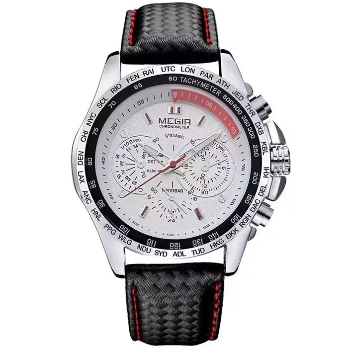 MEGIR 1010 montre à Quartz pour hommes populaire Original de luxe marque de mode bracelet en cuir horloge de sport