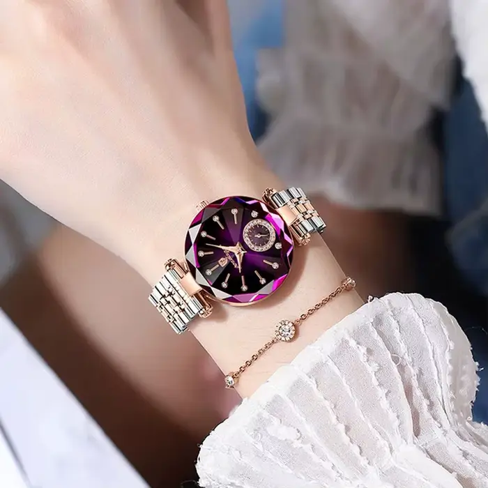POEDAGAR luxe élégant dames montre-bracelet étanche en acier inoxydable montres à Quartz pour femme