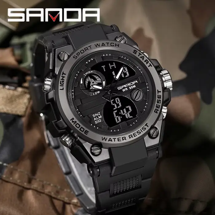 SANDA montre de Sport militaire montres pour hommes armée étanche
