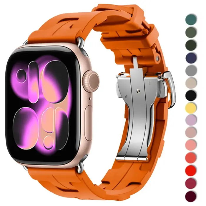 Bracelet en Silicone pour Apple Watch série 11 10 9 8 SE 3, 46mm 42mm 44mm 40mm 45mm 41mm, Bracelet de Sport pour iWatch Ultra 3 2 49mm