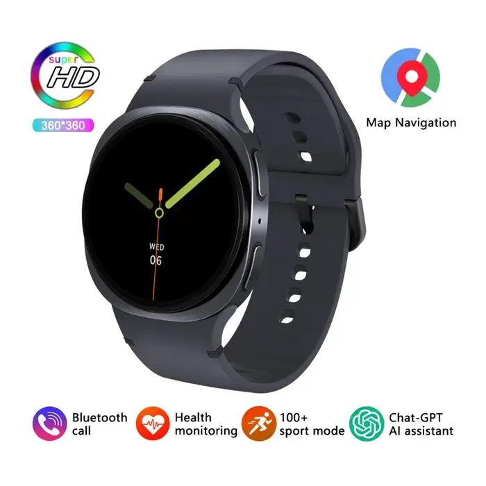 Montre connectée GPS pour hommes et femmes, moniteur de fréquence cardiaque, appels Bluetooth, NFC, 