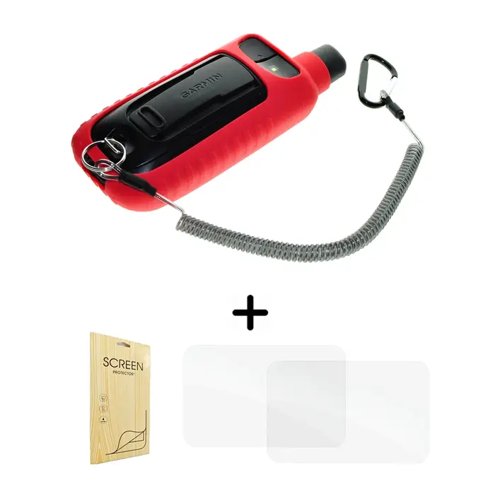 Lanière rétractable + Film d'écran + coque en silicone pour Garmin GPSMAP 67 67i 66i 66s 66st 66sr 67sr 67s