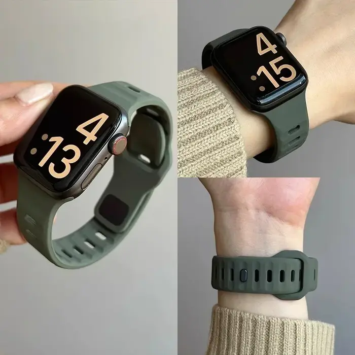 Bracelet en Silicone pour Apple Watch série 10, 46mm 42mm, 44mm 45mm 40mm 41mm, bracelet de sport iwatch 8 7 6 5 4 3 SE 9 Ultra 2 49mm