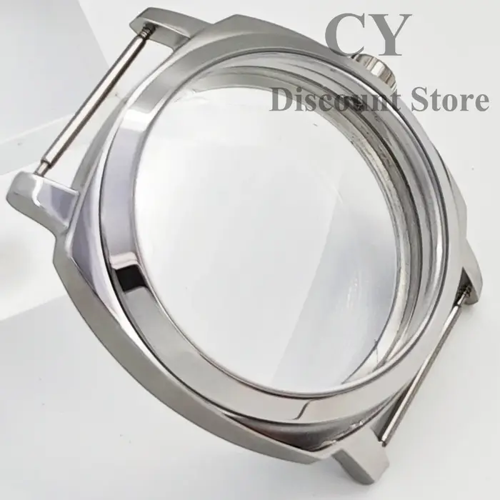 RICHUS ETA6497 Boîtier de montre 42mm en acier inoxydable argenté, verre saphir, compatible avec les mouvements ETA 6497 6498 ST3600, accessoire de montre