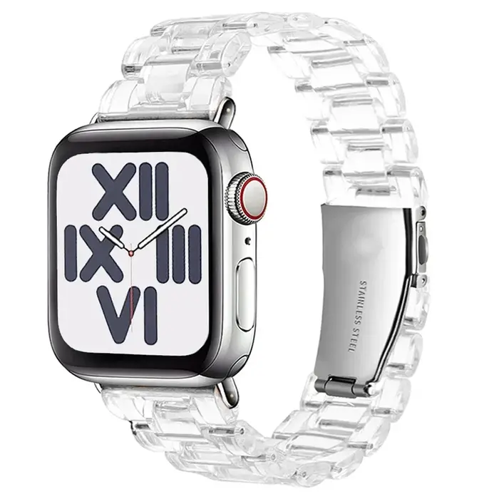 Bracelet en résine transparente pour Apple Watch Band, Bracelet arc-en-ciel intelligent, iWatch Seri
