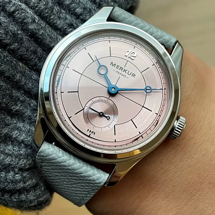 Le nouveau MERKUR croix ligne secteur cadran vert rétro montre décontractée pour hommes série d'affaires manuel accordé