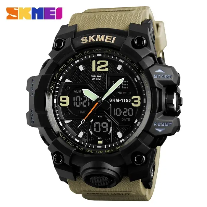 Skmei montre de Sport 5Bar étanche double affichage montres Relogio Masculino