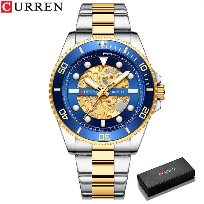 CURREN montres imité conception mécanique horloge à Quartz hommes bracelet en acier inoxydable