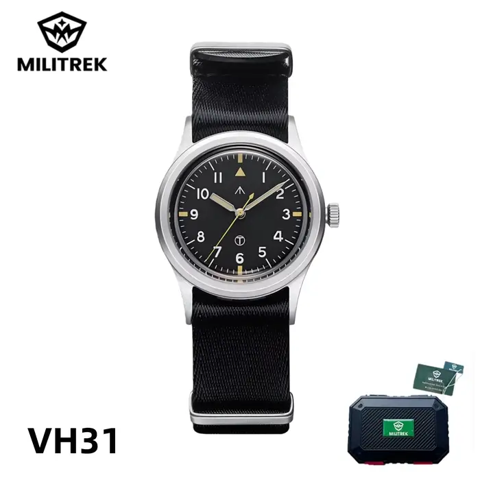 MILITREK 2025 hommes montre à Quartz VH31 36mm champ militaire montre extérieure K1 verre lumineux é