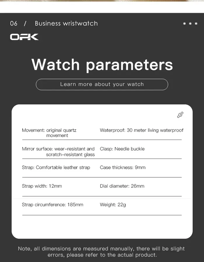 Montre à Quartz de marque de luxe OPK pour femmes montres pour dames de haute qualité