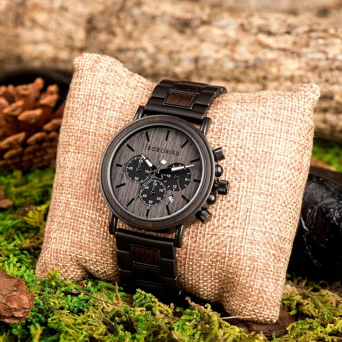 BOBO BIRD bois hommes montre Relogio Masculino Top marque de luxe élégant chronographe montres militaires