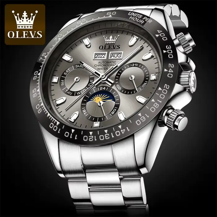 OLEVS 6654 montre de luxe pour hommes chronographe automatique mécanique montre-bracelet étanche lumineux haut marque