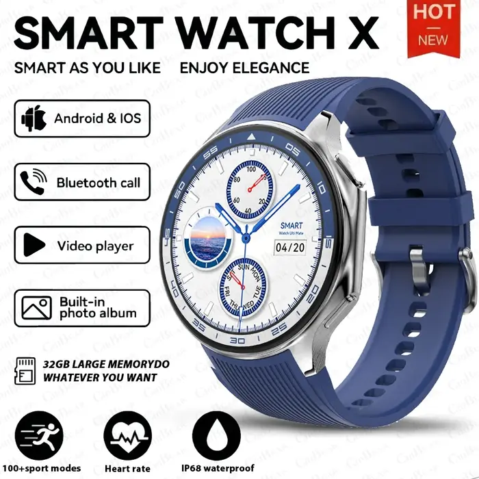 OPPO montre X Smartwatch hommes AMOLED HD écran 32GB grande mémoire MP3 + MP4 lecture Mode USB montr