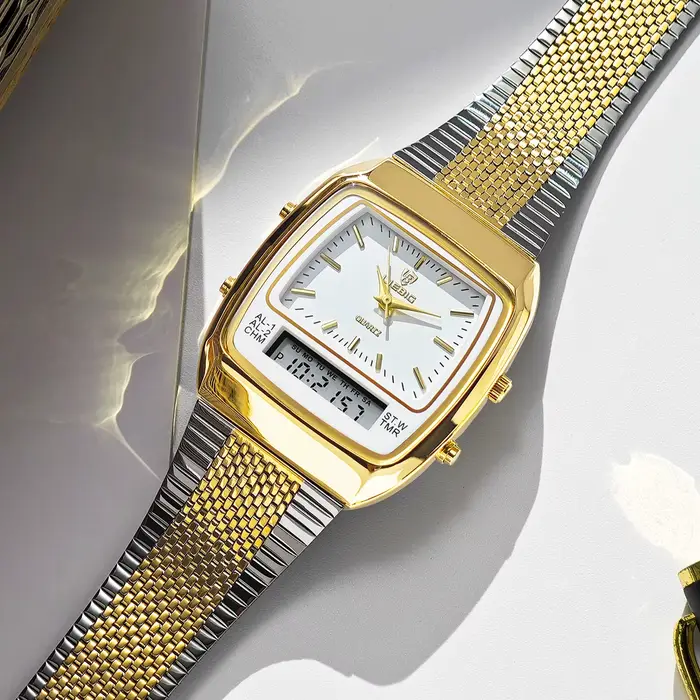 Montres à quartz LIEBIG de luxe à double affichage pour hommes et femmes