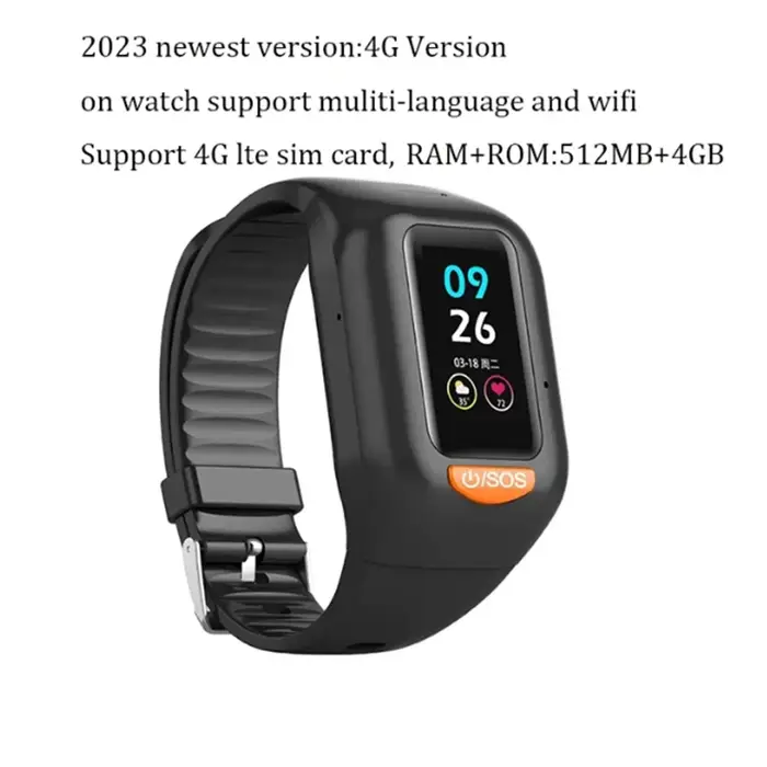 Date personnes âgées 4G montre intelligente hommes écran couleur GPS Wifi voix parler SOS pour aide 