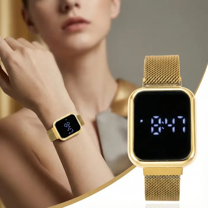 Montre numérique carrée Simple pour hommes et femmes